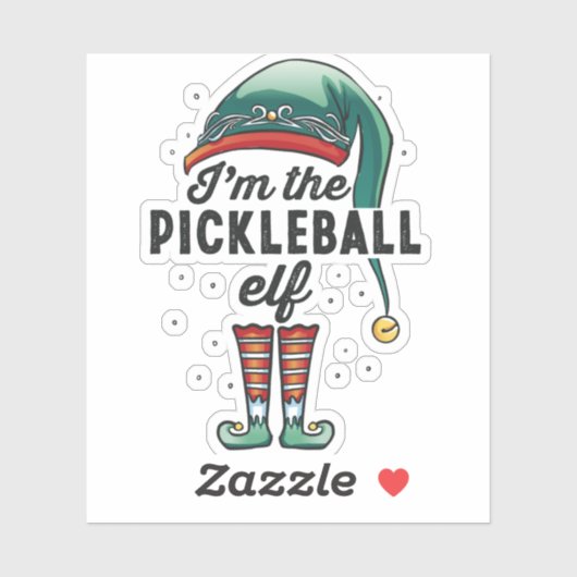 Ich bin das Weihnachtsgeschenk des Pickleball Elf Aufkleber (Blatt)