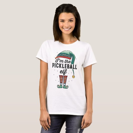 Ich bin das Weihnachtsgeschenk des Pickleball Elf  T-Shirt (Vorne ganz)