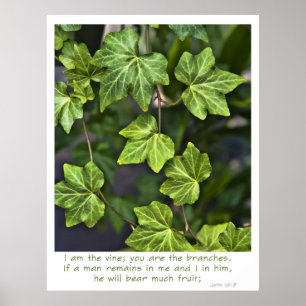 Ich bin das Weinposter John 15:5 Zitat Poster