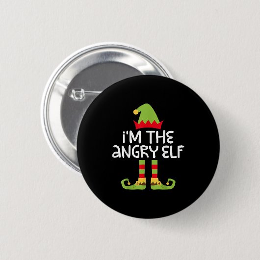 Ich bin das wütende Elf-Matching Weihnachts-Elf-Sh Button (Vorne & Hinten)