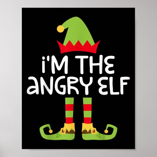 Ich bin das wütende Elf-Matching Weihnachts-Elf-Sh Poster (Vorne)