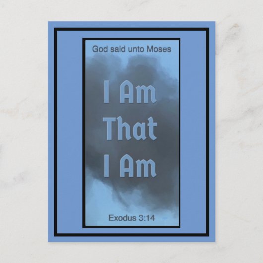 Ich bin, dass ich die Postkarte der Schrift bin (Vorderseite)