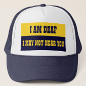 Ich bin Deaf Hat Truckerkappe (Vorderseite)