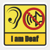 Ich bin Deaf Sticker (Vorderseite)