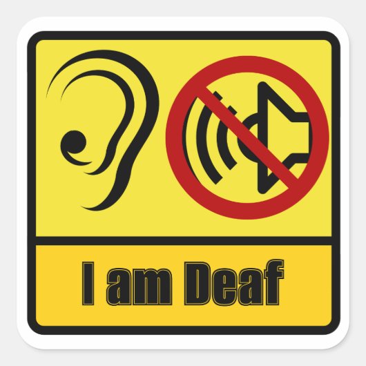 Ich bin Deaf Sticker (Vorderseite)