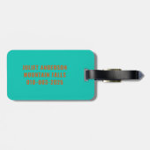 Ich bin dein Beutel Aquamarin Orange Funny. Gepäckanhänger (Rückseite horizontal)