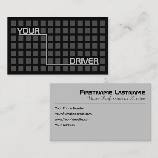 Ich bin dein Fahrer als Taxifahrer oder Taxifahrer Visitenkarte (Vorne/Hinten)