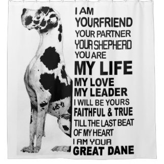 Ich bin dein Freund, dein Partner, dein Hund Große Duschvorhang