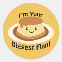 Ich bin dein Größter Flan Runder Aufkleber