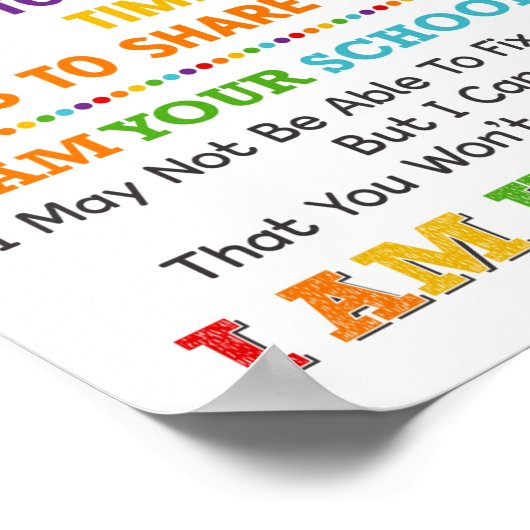 Ich bin dein Hauptposter an der Schule Poster (Ecke)