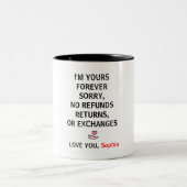 Ich bin dein kein Rücksenderkonto Funny Couple V-T Zweifarbige Tasse (Mittel)