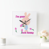 Ich bin dein Lieblingshasen Quadratische Wanduhr (Zuhause)