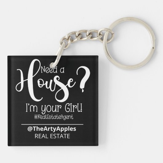 Ich bin dein Mädchen echter Anwesen Agent Tasche Schlüsselanhänger (Rückseite)
