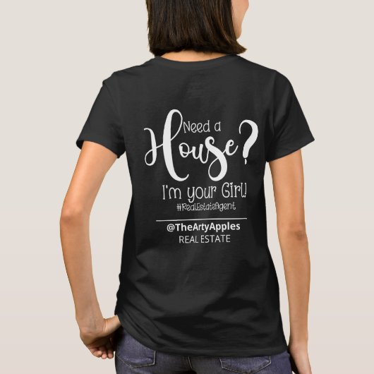 Ich bin dein Mädchen echter Anwesen Agent Tasche T-Shirt (Rückseite)