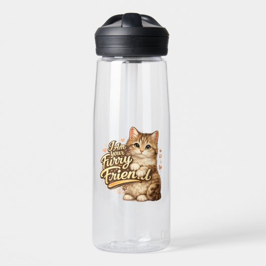 Ich bin dein pelziger Freund Katzendesign Trinkflasche (Vorne)