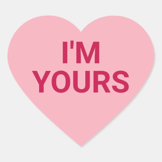 Ich bin dein rosa Gespräch zum niedlichen Valentin Herz-Aufkleber (Vorderseite)