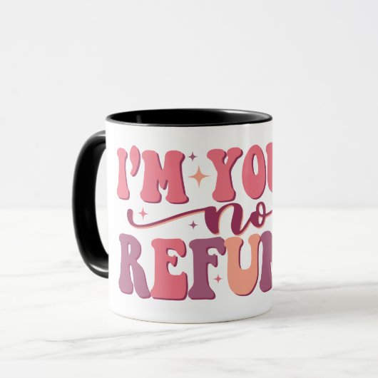 Ich bin dein Schriftart ohne Rückerstattung Funny Tasse (Vorderseite Links)