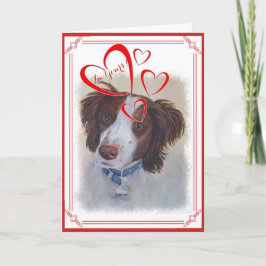 ICH BIN DEIN VALENTINE STATELY AUBURN SETTER MIX FEIERTAGSKARTE
