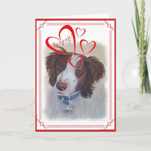 ICH BIN DEIN VALENTINE STATELY AUBURN SETTER MIX FEIERTAGSKARTE