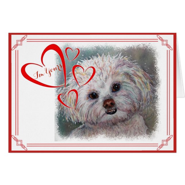 ICH BIN DEIN VALENTINE SWEET WHITE MALTESE YORKIE  (Vorderseite (Horizontal))