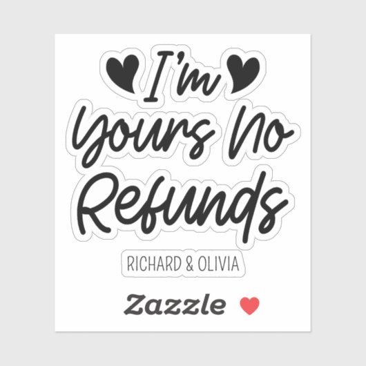 Ich bin dein Valentinstag ohne Rückerstattung Nied Aufkleber (Blatt)