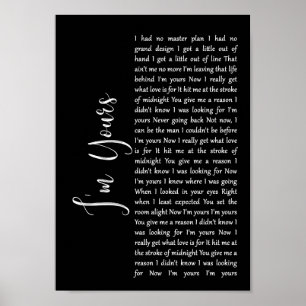 Ich bin deine Black Script Song Lyric Wall Art Pri Poster