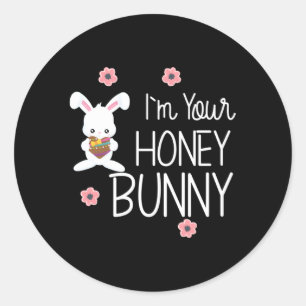 Ich bin deine Honey Bunny Rabbit Liebe Runder Aufkleber