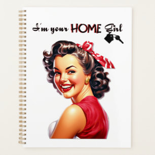 Ich bin deine Zuhause Girl Real Anwesen Retro Girl Planer