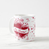 Ich bin deiner! Rote Herzen Kaffeetasse (Vorderseite Links)