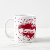 Ich bin deiner! Rote Herzen Kaffeetasse (Links)