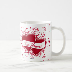 Ich bin deiner! Rote Herzen Kaffeetasse