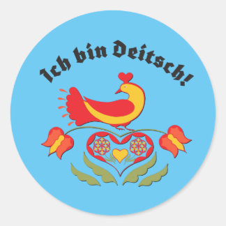 Ich bin Deitsch! Runder Aufkleber