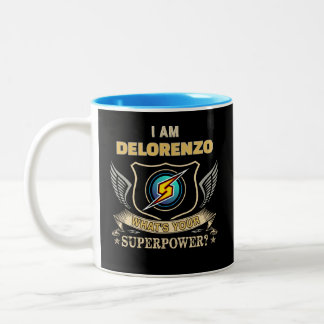 Ich bin DELORENZO, was ist deine Superkraft Zweifarbige Tasse