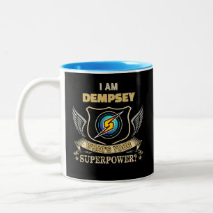 Ich bin DEMPSEY, was ist dein Superhelden Kraft Zweifarbige Tasse