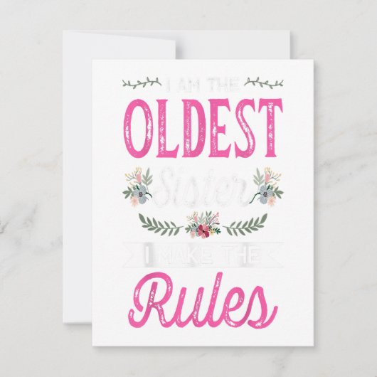 Ich bin der älteste, der die Regel für ein großes  Einladung (Vorderseite)