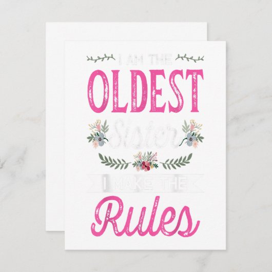 Ich bin der älteste, der die Regel für ein großes Einladung (Vorne/Hinten)