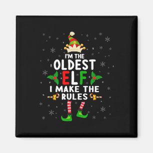 Ich bin der älteste Elf Xmas Elf Geschwister Cousi Magnet