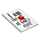 Ich bin der Apfel Gottes Augen Äpfel Christentum Notizblock (Rechte Seite)