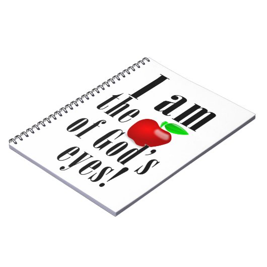 Ich bin der Apfel Gottes Augen Äpfel Christentum Notizblock (Linke Seite)