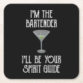 Ich bin der Barkeeper, dass ich dein Geistführer s Rechteckiger Pappuntersetzer (Vorderseite)