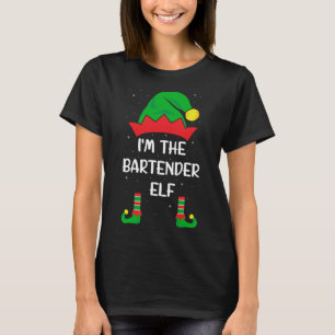 Ich bin der Barkeeper Elf Funny Christmas Bartendi T-Shirt