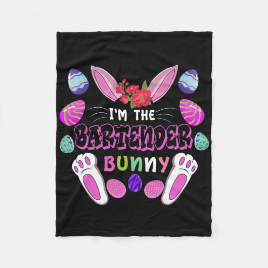Ich bin der Barkeeper-Hase Osterhase Fleecedecke (Vorderseite)