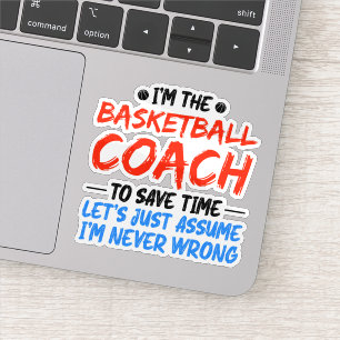 Ich bin der Basketball-Trainer Vintag Trainer Spor Aufkleber