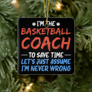 Ich bin der Basketballtrainer, um Zeit Cool Retten Keramikornament