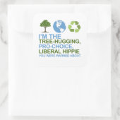 Ich bin der baumumarmende, wählerfreundliche, libe quadratischer aufkleber (Tasche)