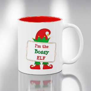 Ich bin der bestimmende Elf   Personalisierter Wei Zweifarbige Tasse