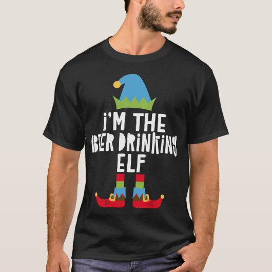 Ich bin der Biertrinker Elf, der Weihnachtskostüm T-Shirt (Vorderseite)
