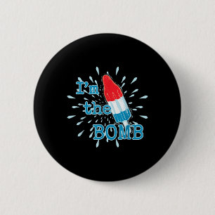 Ich bin der Bomb lustiges Rot-Weiß-Blau-Eis Button