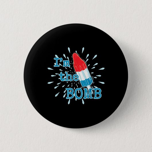 Ich bin der Bomb lustiges Rot-Weiß-Blau-Eis Button (Vorderseite)