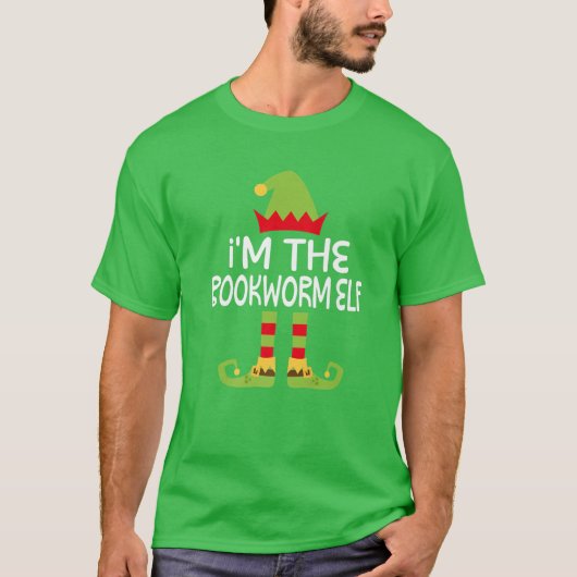 Ich bin der Bookworm Elf, der Weihnachtskostüm pas T-Shirt (Vorderseite)